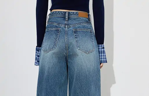 Wide-Leg Denim Trousers